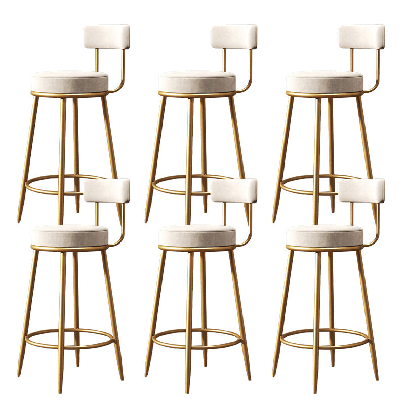 Industrial Velvet Counter & Bar Stools Matte Finish Indoor Stools White 6 Piece Set Clearhalo 'Bar Furniture' 'Bar Stools' 'bar_stools' 'furn' 'furn_bar_stools' 'Furniture' 'Kitchen & Dining Furniture' 6747515