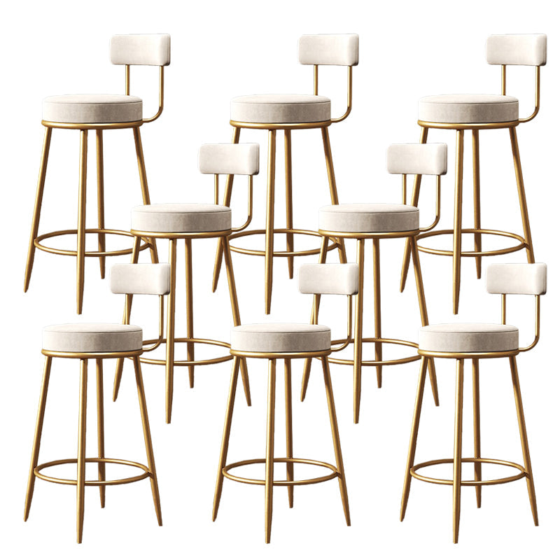 Industrial Velvet Counter & Bar Stools Matte Finish Indoor Stools White 8 Piece Set Clearhalo 'Bar Furniture' 'Bar Stools' 'bar_stools' 'furn' 'furn_bar_stools' 'Furniture' 'Kitchen & Dining Furniture' 6747516