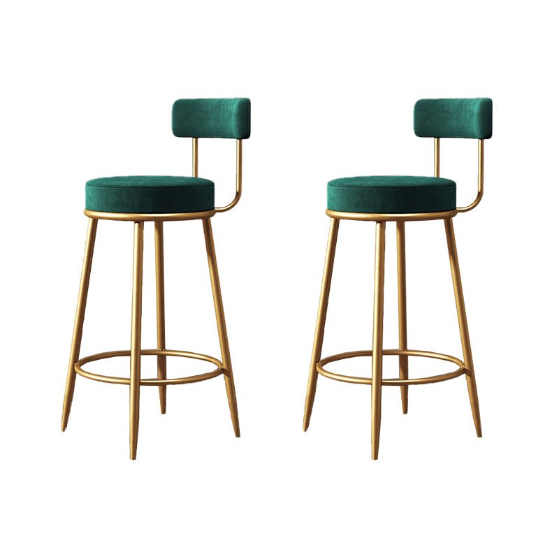 Industrial Velvet Counter & Bar Stools Matte Finish Indoor Stools Green 2 Piece Set Clearhalo 'Bar Furniture' 'Bar Stools' 'bar_stools' 'furn' 'furn_bar_stools' 'Furniture' 'Kitchen & Dining Furniture' 6747517