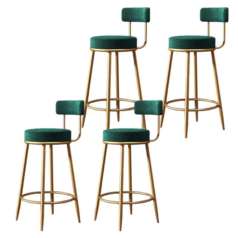 Industrial Velvet Counter & Bar Stools Matte Finish Indoor Stools Green 4 Piece Set Clearhalo 'Bar Furniture' 'Bar Stools' 'bar_stools' 'furn' 'furn_bar_stools' 'Furniture' 'Kitchen & Dining Furniture' 6747518