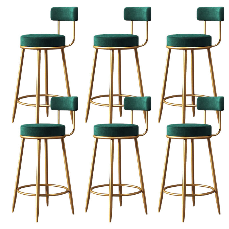 Industrial Velvet Counter & Bar Stools Matte Finish Indoor Stools Green 6 Piece Set Clearhalo 'Bar Furniture' 'Bar Stools' 'bar_stools' 'furn' 'furn_bar_stools' 'Furniture' 'Kitchen & Dining Furniture' 6747519