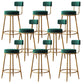 Industrial Velvet Counter & Bar Stools Matte Finish Indoor Stools Green 8 Piece Set Clearhalo 'Bar Furniture' 'Bar Stools' 'bar_stools' 'furn' 'furn_bar_stools' 'Furniture' 'Kitchen & Dining Furniture' 6747520