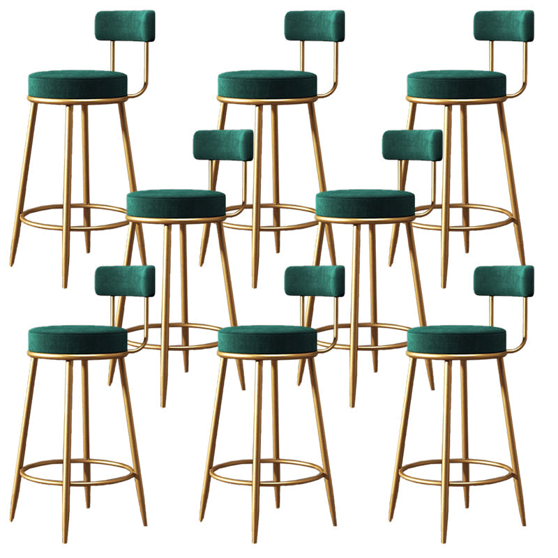 Industrial Velvet Counter & Bar Stools Matte Finish Indoor Stools Green 8 Piece Set Clearhalo 'Bar Furniture' 'Bar Stools' 'bar_stools' 'furn' 'furn_bar_stools' 'Furniture' 'Kitchen & Dining Furniture' 6747520