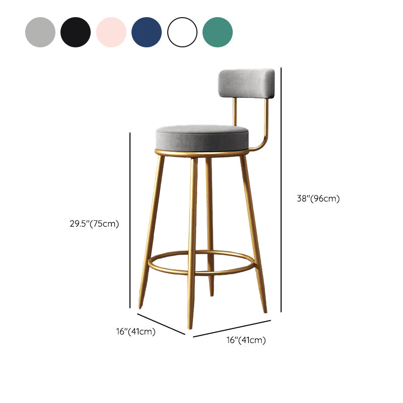 Industrial Velvet Counter & Bar Stools Matte Finish Indoor Stools Clearhalo 'Bar Furniture' 'Bar Stools' 'bar_stools' 'furn' 'furn_bar_stools' 'Furniture' 'Kitchen & Dining Furniture' 6747522