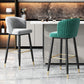 Contemporary Velvet Counter & Bar Stools Matte Finish Indoor Stools with Metal Frame