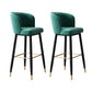 Contemporary Velvet Counter & Bar Stools Matte Finish Indoor Stools with Metal Frame