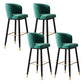 Contemporary Velvet Counter & Bar Stools Matte Finish Indoor Stools with Metal Frame