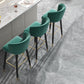 Contemporary Velvet Counter & Bar Stools Matte Finish Indoor Stools with Metal Frame
