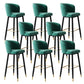 Contemporary Velvet Counter & Bar Stools Matte Finish Indoor Stools with Metal Frame