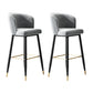 Contemporary Velvet Counter & Bar Stools Matte Finish Indoor Stools with Metal Frame