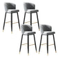 Contemporary Velvet Counter & Bar Stools Matte Finish Indoor Stools with Metal Frame