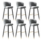 Contemporary Velvet Counter & Bar Stools Matte Finish Indoor Stools with Metal Frame