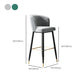 Contemporary Velvet Counter & Bar Stools Matte Finish Indoor Stools with Metal Frame