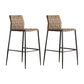 Modern Style Bar Stool Leather Backrest Counter Stool with Metal Legs Khaki 2 Piece Set Clearhalo 'Bar Furniture' 'Bar Stools' 'bar_stools' 'furn' 'furn_bar_stools' 'Furniture' 'Kitchen & Dining Furniture' 6747699