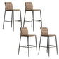 Modern Style Bar Stool Leather Backrest Counter Stool with Metal Legs Khaki 4 Piece Set Clearhalo 'Bar Furniture' 'Bar Stools' 'bar_stools' 'furn' 'furn_bar_stools' 'Furniture' 'Kitchen & Dining Furniture' 6747701