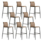 Modern Style Bar Stool Leather Backrest Counter Stool with Metal Legs Khaki 8 Piece Set Clearhalo 'Bar Furniture' 'Bar Stools' 'bar_stools' 'furn' 'furn_bar_stools' 'Furniture' 'Kitchen & Dining Furniture' 6747705