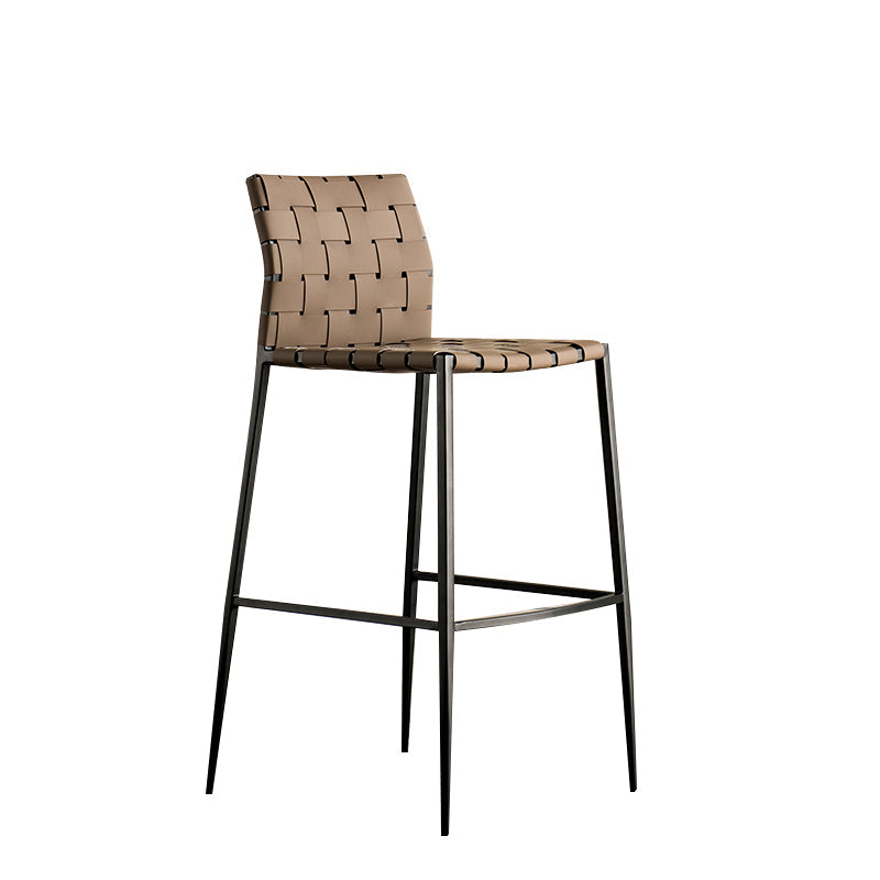 Modern Style Bar Stool Leather Backrest Counter Stool with Metal Legs Clearhalo 'Bar Furniture' 'Bar Stools' 'bar_stools' 'furn' 'furn_bar_stools' 'Furniture' 'Kitchen & Dining Furniture' 6747706