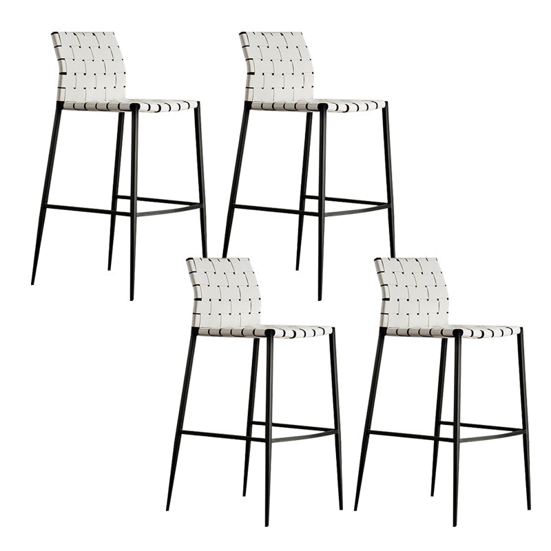Modern Style Bar Stool Leather Backrest Counter Stool with Metal Legs White 4 Piece Set Clearhalo 'Bar Furniture' 'Bar Stools' 'bar_stools' 'furn' 'furn_bar_stools' 'Furniture' 'Kitchen & Dining Furniture' 6747709