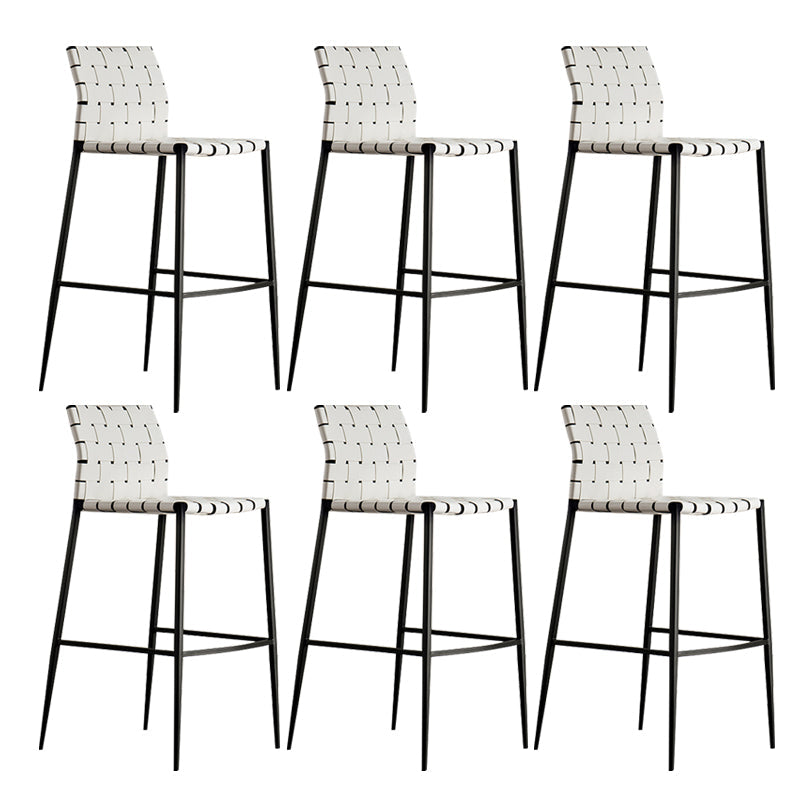 Modern Style Bar Stool Leather Backrest Counter Stool with Metal Legs White 6 Piece Set Clearhalo 'Bar Furniture' 'Bar Stools' 'bar_stools' 'furn' 'furn_bar_stools' 'Furniture' 'Kitchen & Dining Furniture' 6747711