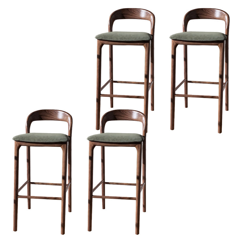 Brown Ash Wood Counter Stools Industrial Green Velvet Stools 4 Piece Set Clearhalo 'Bar Furniture' 'Bar Stools' 'bar_stools' 'furn' 'furn_bar_stools' 'Furniture' 'Kitchen & Dining Furniture' 6747741