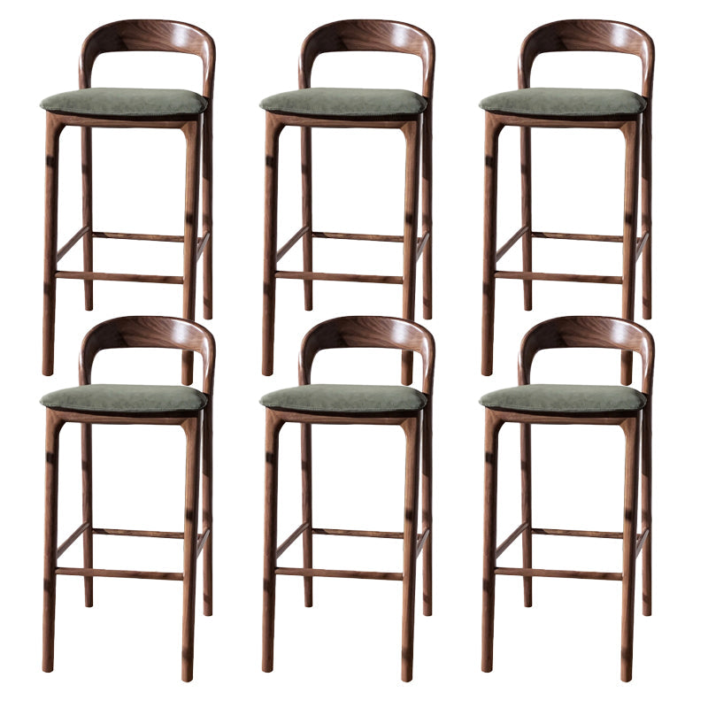 Brown Ash Wood Counter Stools Industrial Green Velvet Stools 6 Piece Set Clearhalo 'Bar Furniture' 'Bar Stools' 'bar_stools' 'furn' 'furn_bar_stools' 'Furniture' 'Kitchen & Dining Furniture' 6747743