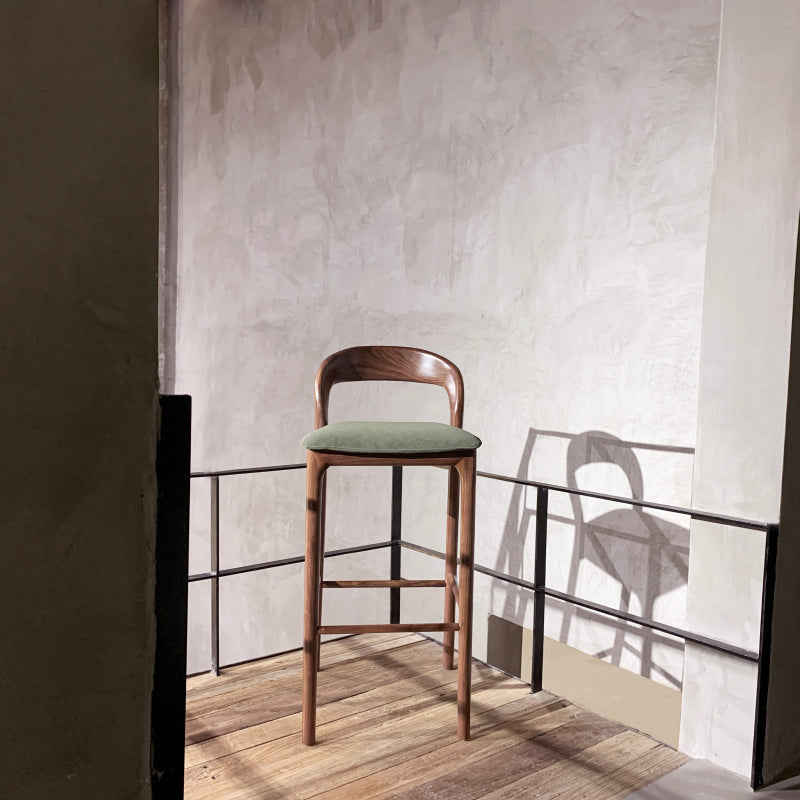 Brown Ash Wood Counter Stools Industrial Green Velvet Stools Clearhalo 'Bar Furniture' 'Bar Stools' 'bar_stools' 'furn' 'furn_bar_stools' 'Furniture' 'Kitchen & Dining Furniture' 6747744