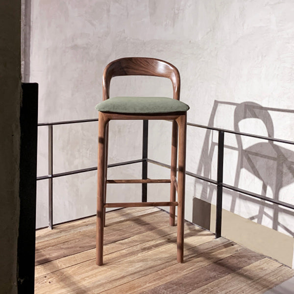 Brown Ash Wood Counter Stools Industrial Green Velvet Stools Clearhalo 'Bar Furniture' 'Bar Stools' 'bar_stools' 'furn' 'furn_bar_stools' 'Furniture' 'Kitchen & Dining Furniture' 6747750