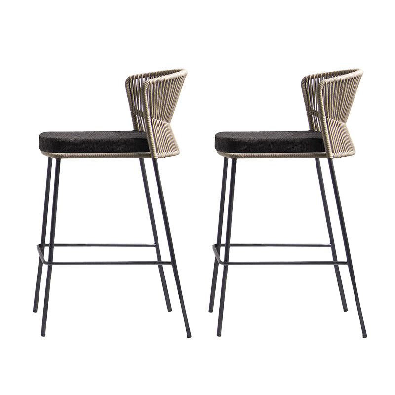 Industrial Bar Stool Upholstered Backrest Counter Stool for Dining Room Armless 2 Piece Set Clearhalo 'Bar Furniture' 'Bar Stools' 'bar_stools' 'furn' 'furn_bar_stools' 'Furniture' 'Kitchen & Dining Furniture' 6747757