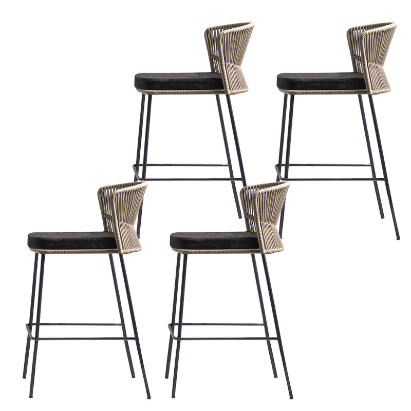 Industrial Bar Stool Upholstered Backrest Counter Stool for Dining Room Armless 4 Piece Set Clearhalo 'Bar Furniture' 'Bar Stools' 'bar_stools' 'furn' 'furn_bar_stools' 'Furniture' 'Kitchen & Dining Furniture' 6747758