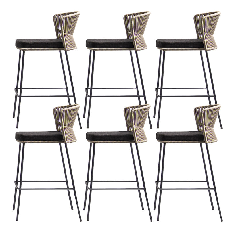 Industrial Bar Stool Upholstered Backrest Counter Stool for Dining Room Armless 6 Piece Set Clearhalo 'Bar Furniture' 'Bar Stools' 'bar_stools' 'furn' 'furn_bar_stools' 'Furniture' 'Kitchen & Dining Furniture' 6747760