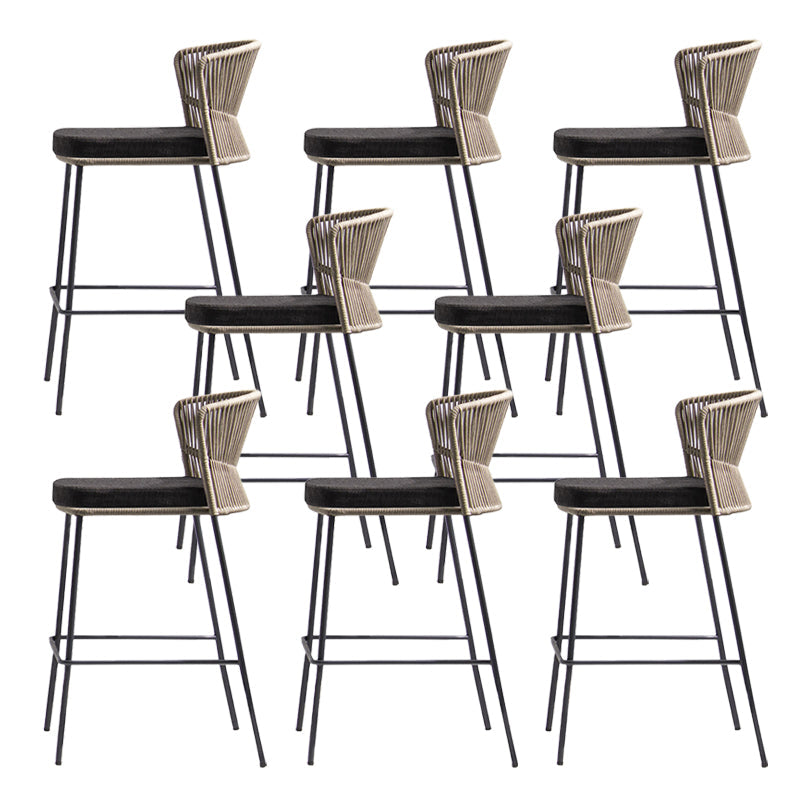 Industrial Bar Stool Upholstered Backrest Counter Stool for Dining Room Armless 8 Piece Set Clearhalo 'Bar Furniture' 'Bar Stools' 'bar_stools' 'furn' 'furn_bar_stools' 'Furniture' 'Kitchen & Dining Furniture' 6747762