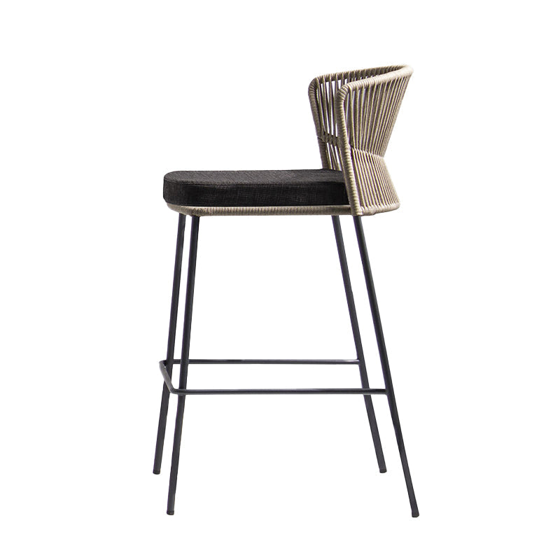 Industrial Bar Stool Upholstered Backrest Counter Stool for Dining Room Clearhalo 'Bar Furniture' 'Bar Stools' 'bar_stools' 'furn' 'furn_bar_stools' 'Furniture' 'Kitchen & Dining Furniture' 6747763