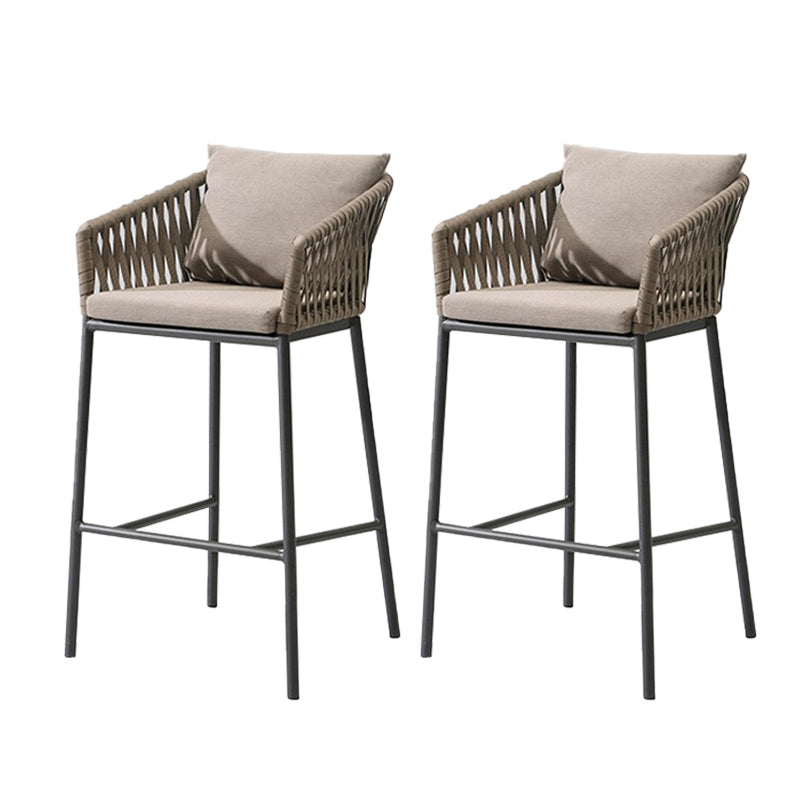 Industrial Bar Stool Upholstered Backrest Counter Stool for Dining Room With Arms 2 Piece Set Clearhalo 'Bar Furniture' 'Bar Stools' 'bar_stools' 'furn' 'furn_bar_stools' 'Furniture' 'Kitchen & Dining Furniture' 6747765
