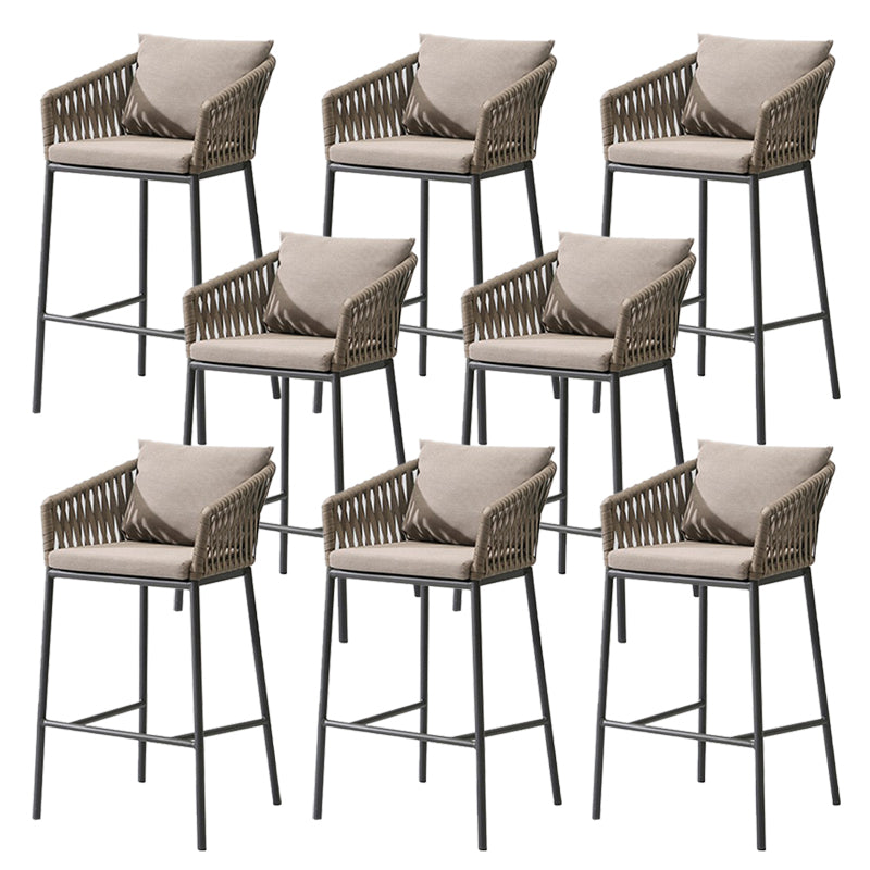 Industrial Bar Stool Upholstered Backrest Counter Stool for Dining Room With Arms 8 Piece Set Clearhalo 'Bar Furniture' 'Bar Stools' 'bar_stools' 'furn' 'furn_bar_stools' 'Furniture' 'Kitchen & Dining Furniture' 6747768