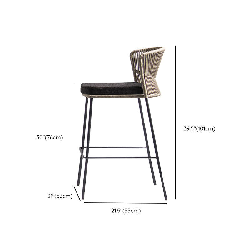 Industrial Bar Stool Upholstered Backrest Counter Stool for Dining Room Clearhalo 'Bar Furniture' 'Bar Stools' 'bar_stools' 'furn' 'furn_bar_stools' 'Furniture' 'Kitchen & Dining Furniture' 6747769
