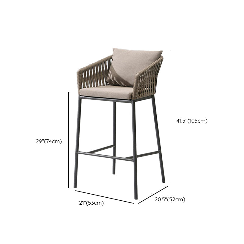 Industrial Bar Stool Upholstered Backrest Counter Stool for Dining Room Clearhalo 'Bar Furniture' 'Bar Stools' 'bar_stools' 'furn' 'furn_bar_stools' 'Furniture' 'Kitchen & Dining Furniture' 6747770