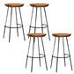 Solid Wood Modern Counter & Bar Stools Matte Finish Indoor Stools Walnut+Black 4 Piece Set Bar Stool(30"H) Clearhalo 'Bar Furniture' 'Bar Stools' 'bar_stools' 'furn' 'furn_bar_stools' 'Furniture' 'Kitchen & Dining Furniture' 6747774