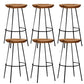 Solid Wood Modern Counter & Bar Stools Matte Finish Indoor Stools Walnut+Black 6 Piece Set Bar Stool(30"H) Clearhalo 'Bar Furniture' 'Bar Stools' 'bar_stools' 'furn' 'furn_bar_stools' 'Furniture' 'Kitchen & Dining Furniture' 6747776