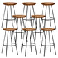 Solid Wood Modern Counter & Bar Stools Matte Finish Indoor Stools Walnut+Black 8 Piece Set Bar Stool(30"H) Clearhalo 'Bar Furniture' 'Bar Stools' 'bar_stools' 'furn' 'furn_bar_stools' 'Furniture' 'Kitchen & Dining Furniture' 6747778