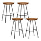 Solid Wood Modern Counter & Bar Stools Matte Finish Indoor Stools Walnut+Black 4 Piece Set Counter Stool(26"H) Clearhalo 'Bar Furniture' 'Bar Stools' 'bar_stools' 'furn' 'furn_bar_stools' 'Furniture' 'Kitchen & Dining Furniture' 6747784