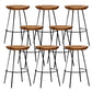 Solid Wood Modern Counter & Bar Stools Matte Finish Indoor Stools Walnut+Black 8 Piece Set Counter Stool(26"H) Clearhalo 'Bar Furniture' 'Bar Stools' 'bar_stools' 'furn' 'furn_bar_stools' 'Furniture' 'Kitchen & Dining Furniture' 6747787