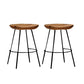Solid Wood Modern Counter & Bar Stools Matte Finish Indoor Stools Walnut+Black 2 Piece Set Short Stool(22"H) Clearhalo 'Bar Furniture' 'Bar Stools' 'bar_stools' 'furn' 'furn_bar_stools' 'Furniture' 'Kitchen & Dining Furniture' 6747789
