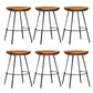 Solid Wood Modern Counter & Bar Stools Matte Finish Indoor Stools Walnut+Black 6 Piece Set Short Stool(22"H) Clearhalo 'Bar Furniture' 'Bar Stools' 'bar_stools' 'furn' 'furn_bar_stools' 'Furniture' 'Kitchen & Dining Furniture' 6747791