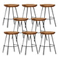 Solid Wood Modern Counter & Bar Stools Matte Finish Indoor Stools Walnut+Black 8 Piece Set Short Stool(22"H) Clearhalo 'Bar Furniture' 'Bar Stools' 'bar_stools' 'furn' 'furn_bar_stools' 'Furniture' 'Kitchen & Dining Furniture' 6747792