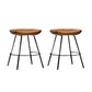 Solid Wood Modern Counter & Bar Stools Matte Finish Indoor Stools Walnut+Black 2 Piece Set Short Stool(18"H) Clearhalo 'Bar Furniture' 'Bar Stools' 'bar_stools' 'furn' 'furn_bar_stools' 'Furniture' 'Kitchen & Dining Furniture' 6747794