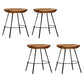 Solid Wood Modern Counter & Bar Stools Matte Finish Indoor Stools Walnut+Black 4 Piece Set Short Stool(18"H) Clearhalo 'Bar Furniture' 'Bar Stools' 'bar_stools' 'furn' 'furn_bar_stools' 'Furniture' 'Kitchen & Dining Furniture' 6747795