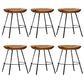 Solid Wood Modern Counter & Bar Stools Matte Finish Indoor Stools Walnut+Black 6 Piece Set Short Stool(18"H) Clearhalo 'Bar Furniture' 'Bar Stools' 'bar_stools' 'furn' 'furn_bar_stools' 'Furniture' 'Kitchen & Dining Furniture' 6747796
