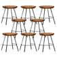 Solid Wood Modern Counter & Bar Stools Matte Finish Indoor Stools Walnut+Black 8 Piece Set Short Stool(18"H) Clearhalo 'Bar Furniture' 'Bar Stools' 'bar_stools' 'furn' 'furn_bar_stools' 'Furniture' 'Kitchen & Dining Furniture' 6747797