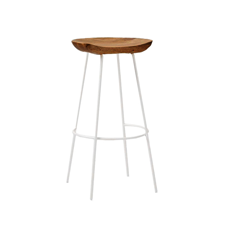 Solid Wood Modern Counter & Bar Stools Matte Finish Indoor Stools Walnut White 1 Piece Bar Stool(30"H) Clearhalo 'Bar Furniture' 'Bar Stools' 'bar_stools' 'furn' 'furn_bar_stools' 'Furniture' 'Kitchen & Dining Furniture' 6747798