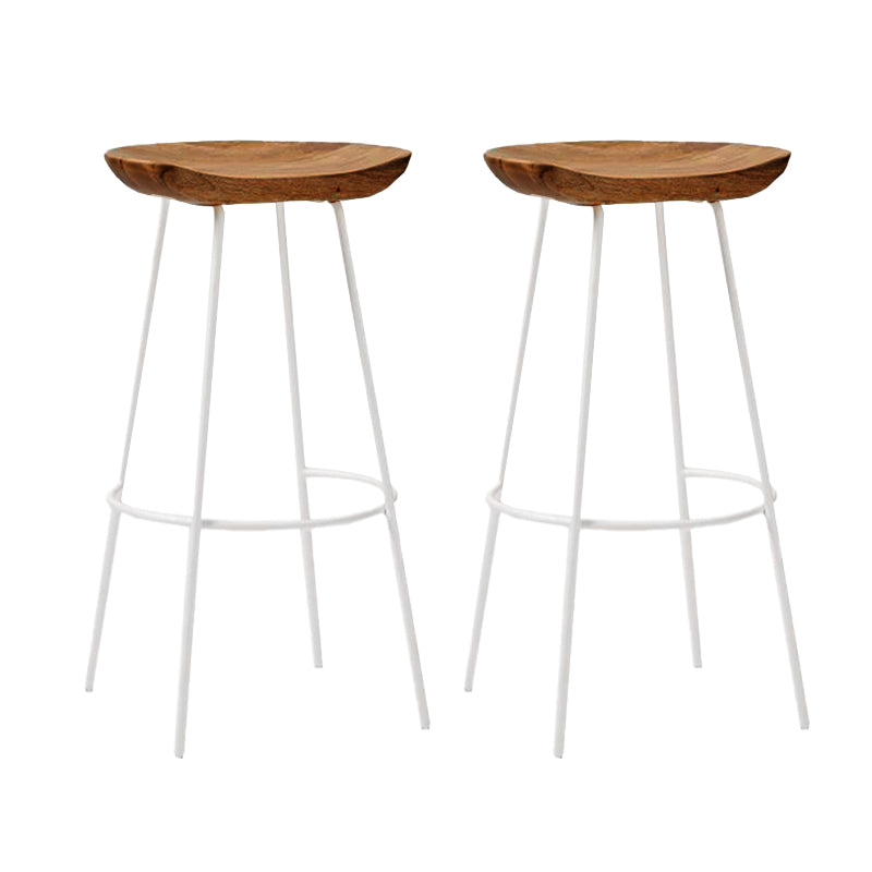 Solid Wood Modern Counter & Bar Stools Matte Finish Indoor Stools Walnut White 2 Piece Set Bar Stool(30"H) Clearhalo 'Bar Furniture' 'Bar Stools' 'bar_stools' 'furn' 'furn_bar_stools' 'Furniture' 'Kitchen & Dining Furniture' 6747799